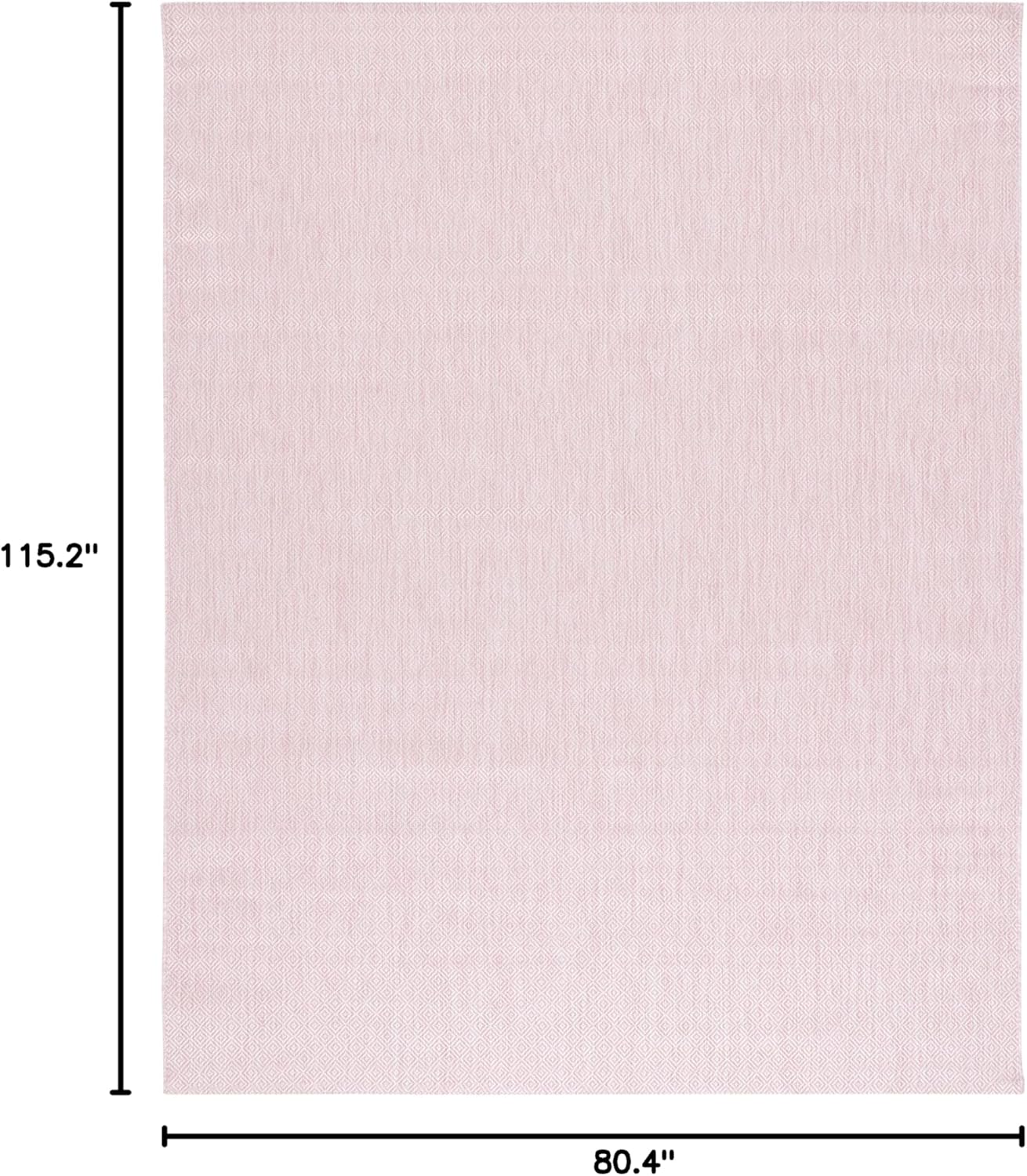 Soft Pink Rectangular Synthetic Easy Care Indoor/Outdoor Rug