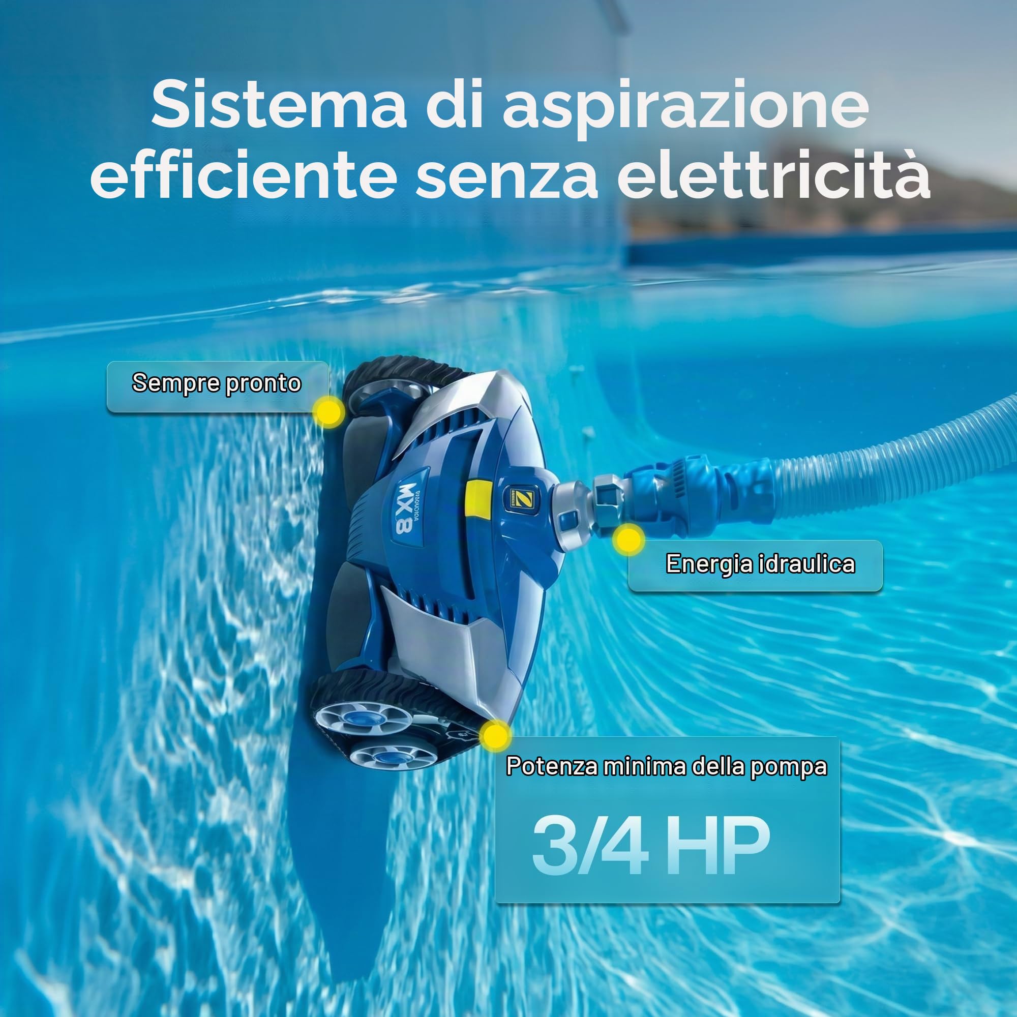 Zodiac MX8. Pulitore Idraulico per Piscine Interrate fino a 72 m²