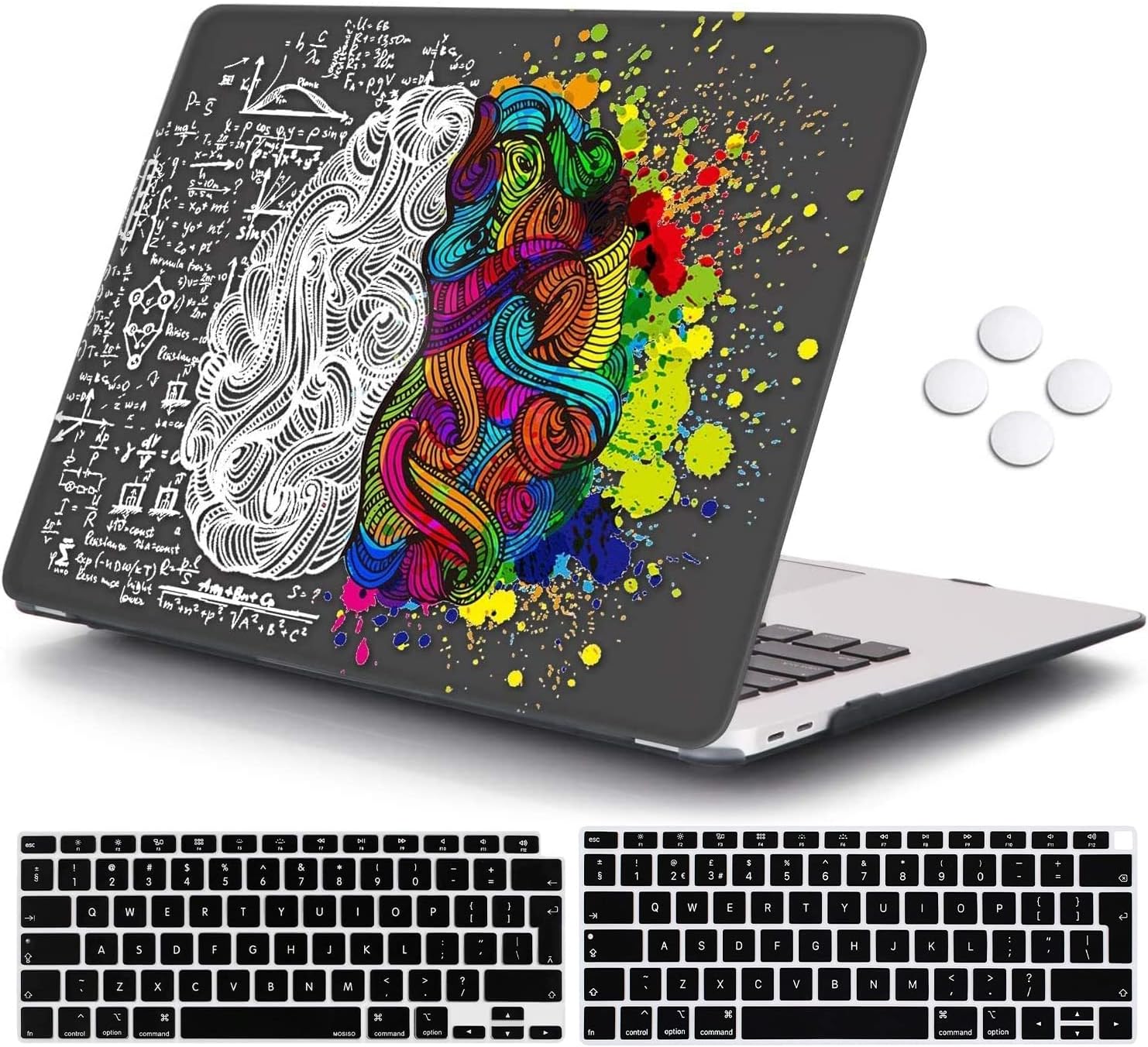 iCasso MacBook Air 13 inch Case 2021 2020 2019 2018 Release A2337 M1 A2179 aA1932, Plastic Hard Shell Case with 2 Keyboard Cover & Touch ID Retina Display Compatible with MacBook Air 13'' -Brain