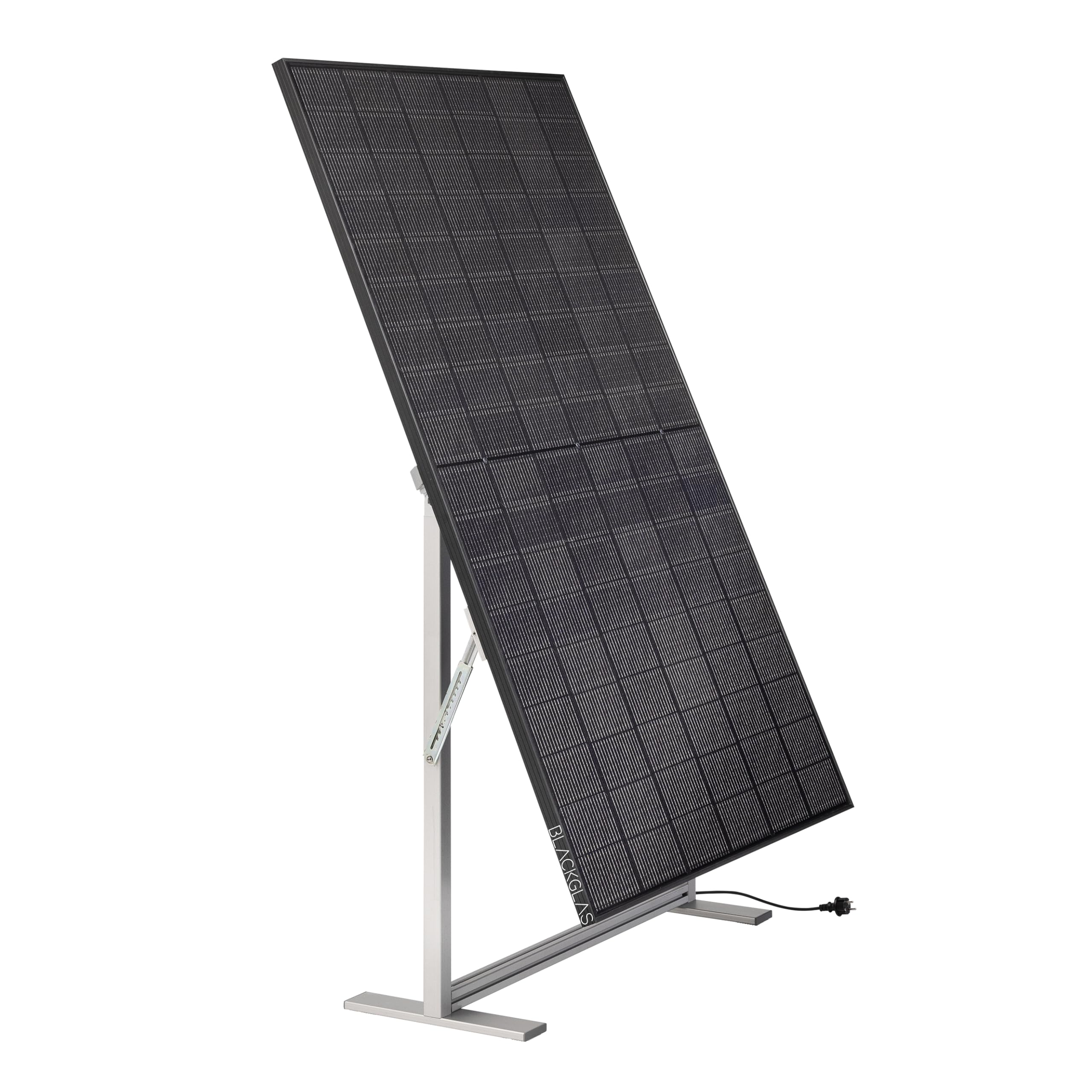Balkonkraftwerk SolarScreen Sichtschutz VEOelegance-H Modul 445Wp Full Black Solarmodul, Wechselrichter mit App, 5m Kabel, Verstellbarer Winkel, Plug & Play, Vormontiert, Made-in-Germany