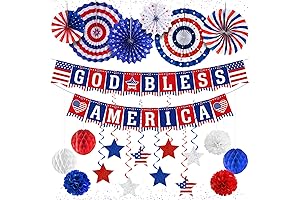 Patriotic Paper Fans and Streamers Memorial Day Decorations