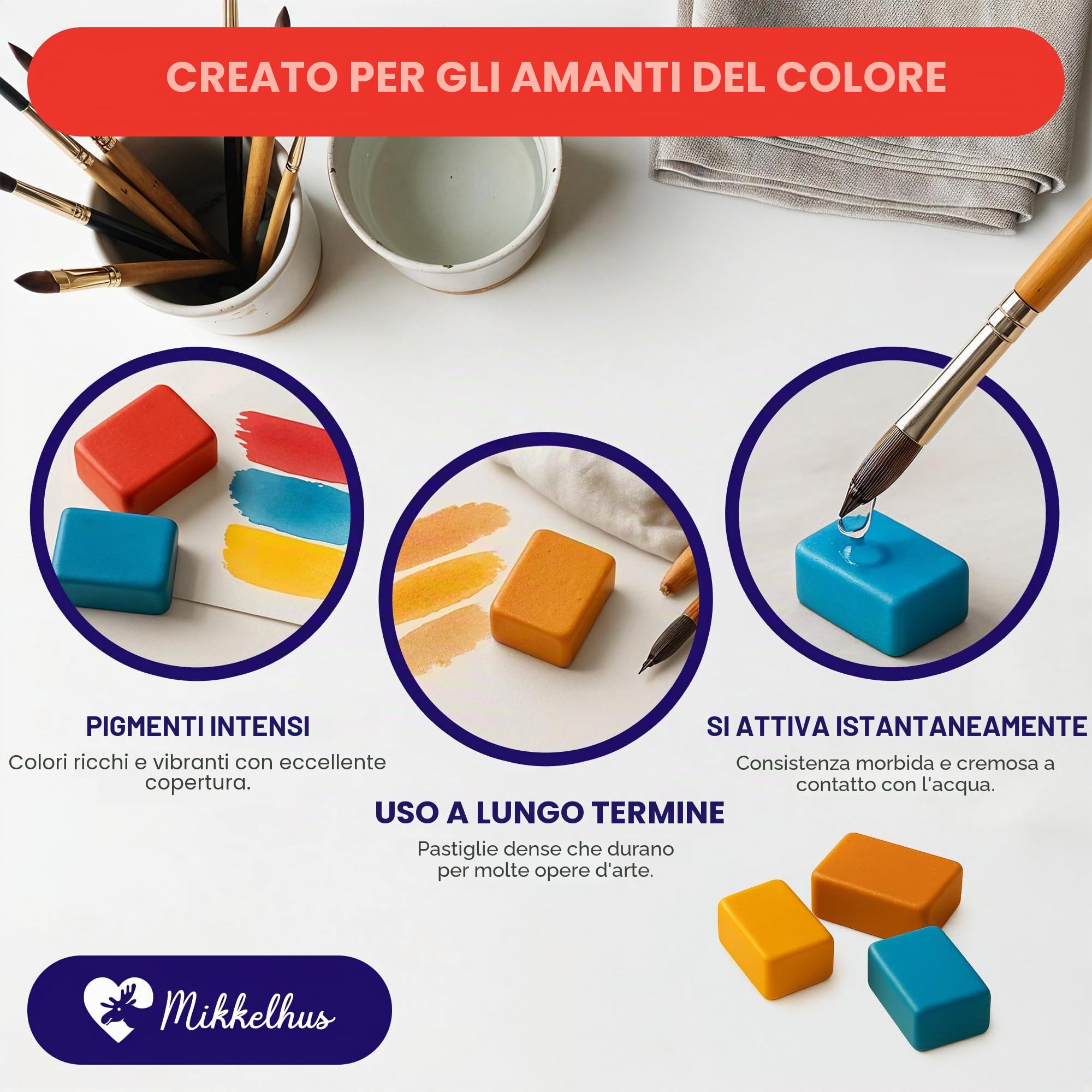 Set di colori ad acquerello, 120 colori in scatola con pennello e carta, set di pittura ad acquerello di alta qualità per artisti, confezione regalo con colori metallizzati e fluorescenti