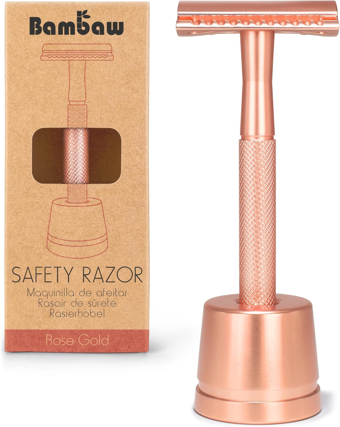 Safety Razor Rose Gold With Safety Razor Stand Reusable Razor Eco