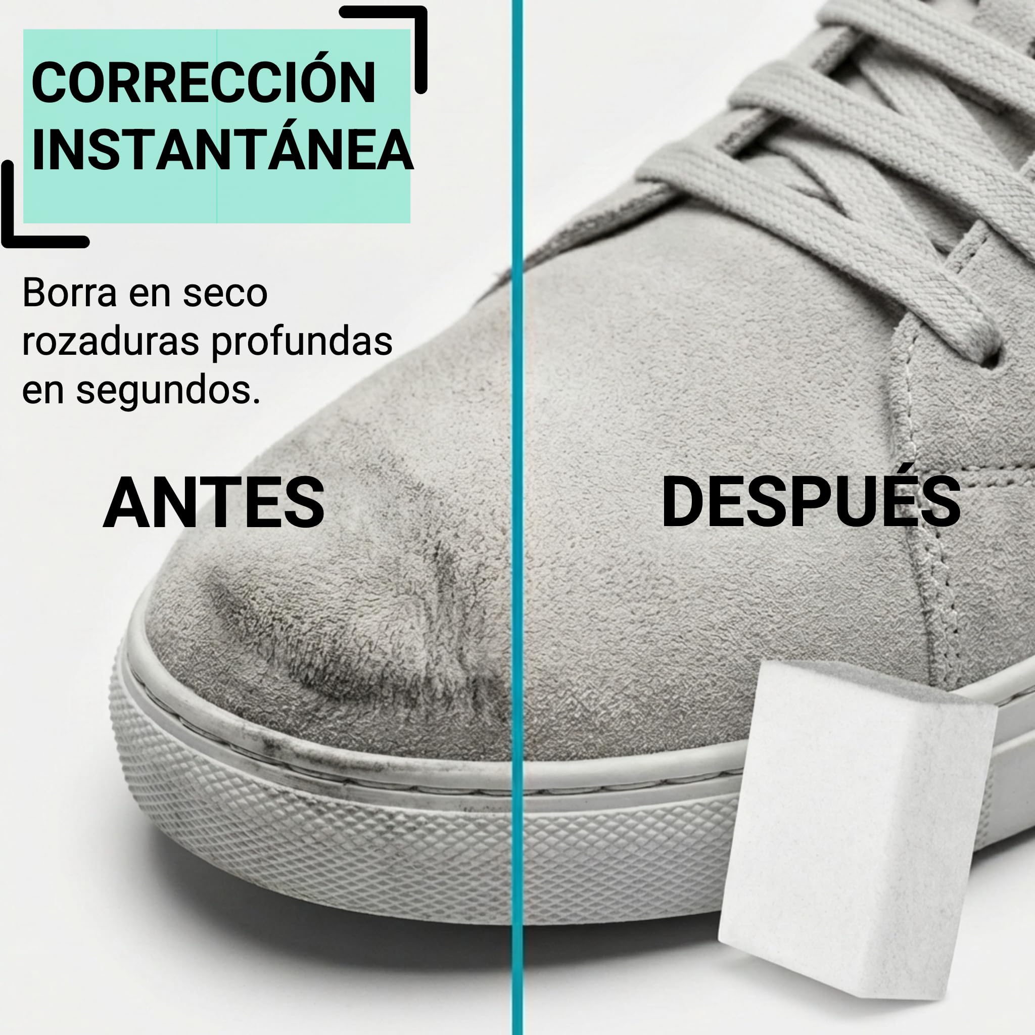 Calidad Nubuck y Borrador de Gamuza, removedor de Manchas, Limpiador de Goma, Zapatos Accesorios de Cuero Tapicería de Asientos de automóviles, Bloque de Kaps