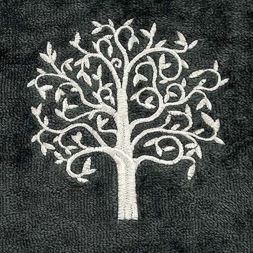 Miniatura 182 de Juego de 2 toallas de mano de baño de Navidad, color gris oscuro, 100% algodón, bordadas, diseño de copos de nieve, 16 x 25 pulgadas, toallas 24 Let