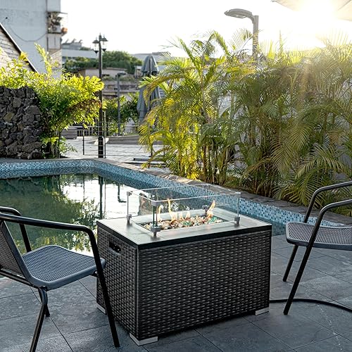 Miniatura 131 de GASPRO Vidrio transparente de 10 libras para mesa de hoguera, rocas de vidrio reflectante para chimenea de gas, precioso, 1/2 pulgada Reflectante