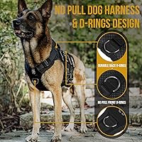 Vista 9 de OneTigris Arnés táctico sin tirones para perro mediano, arnés de chaleco de malla de aire, chalecos militares transpirables Molle para perro