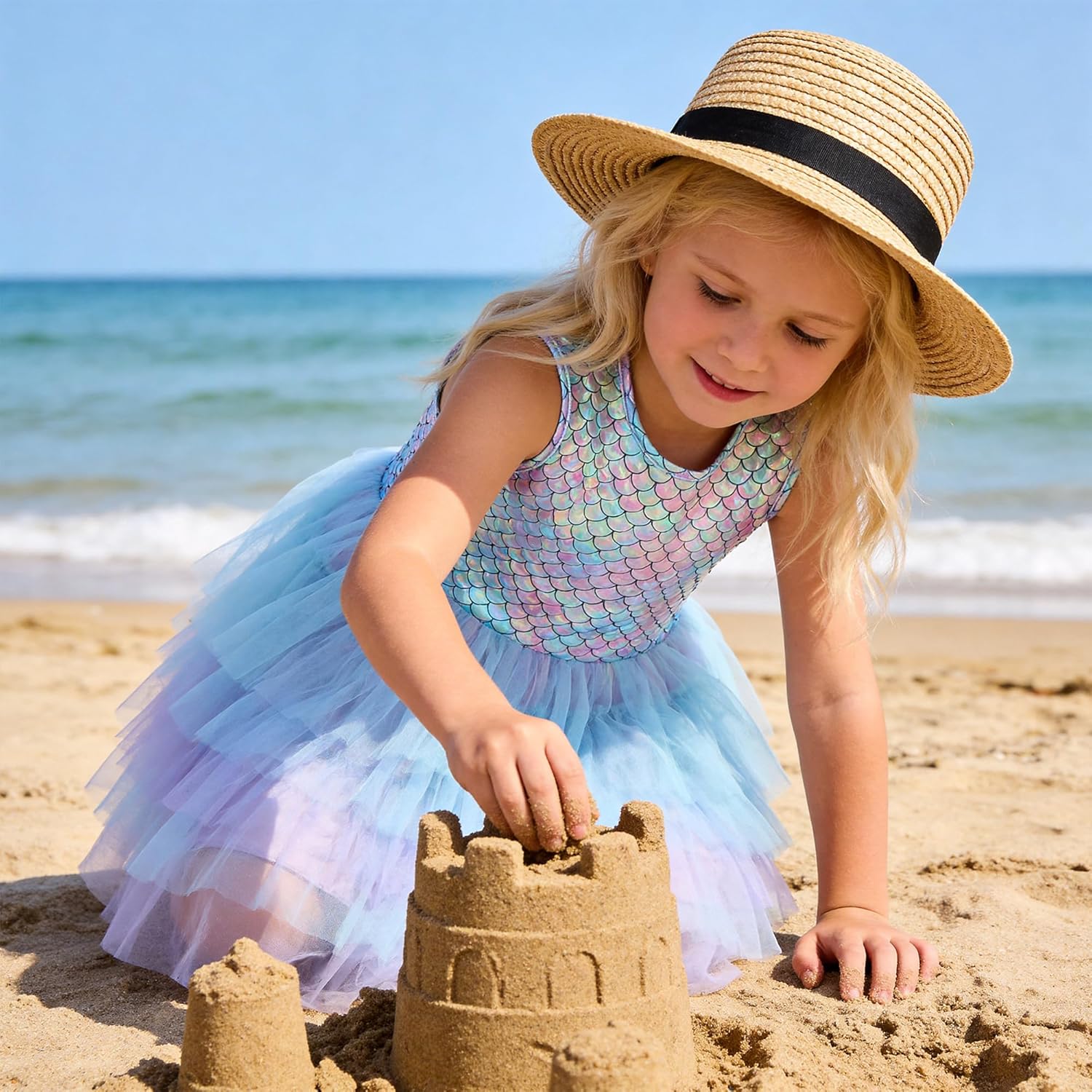 VIKITA Girls Sleeveless Princess Tutu Dress for Summer Parties & Special Occasions, for Kids 3-12 Years - Image 4