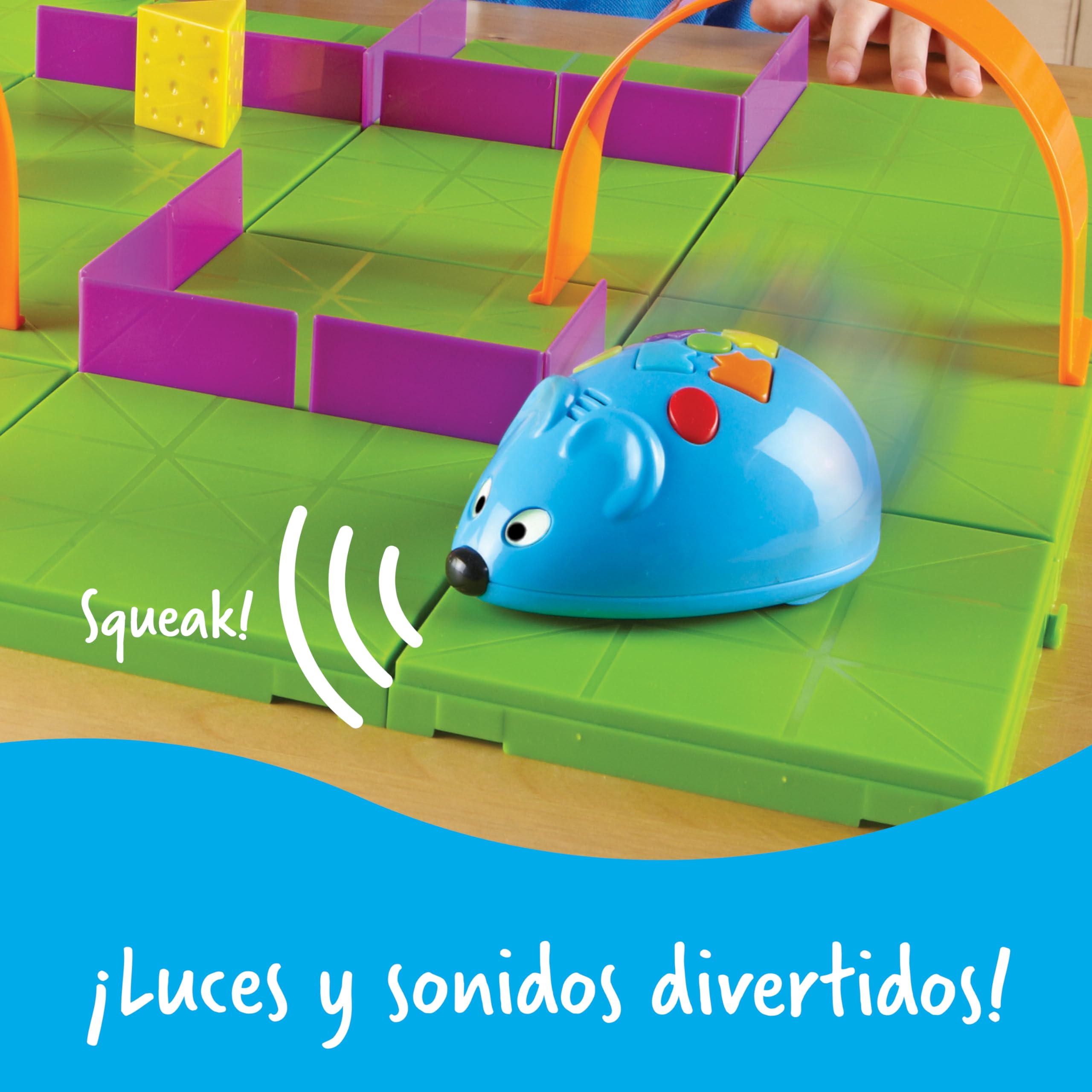 Learning Resources Set de Actividades Ratón Robot Code & GO, Juego codificación Infantil, programación para niños, Juguete Stem Educativo, Edades 4-8, Incluye 83 Piezas y Tarjetas