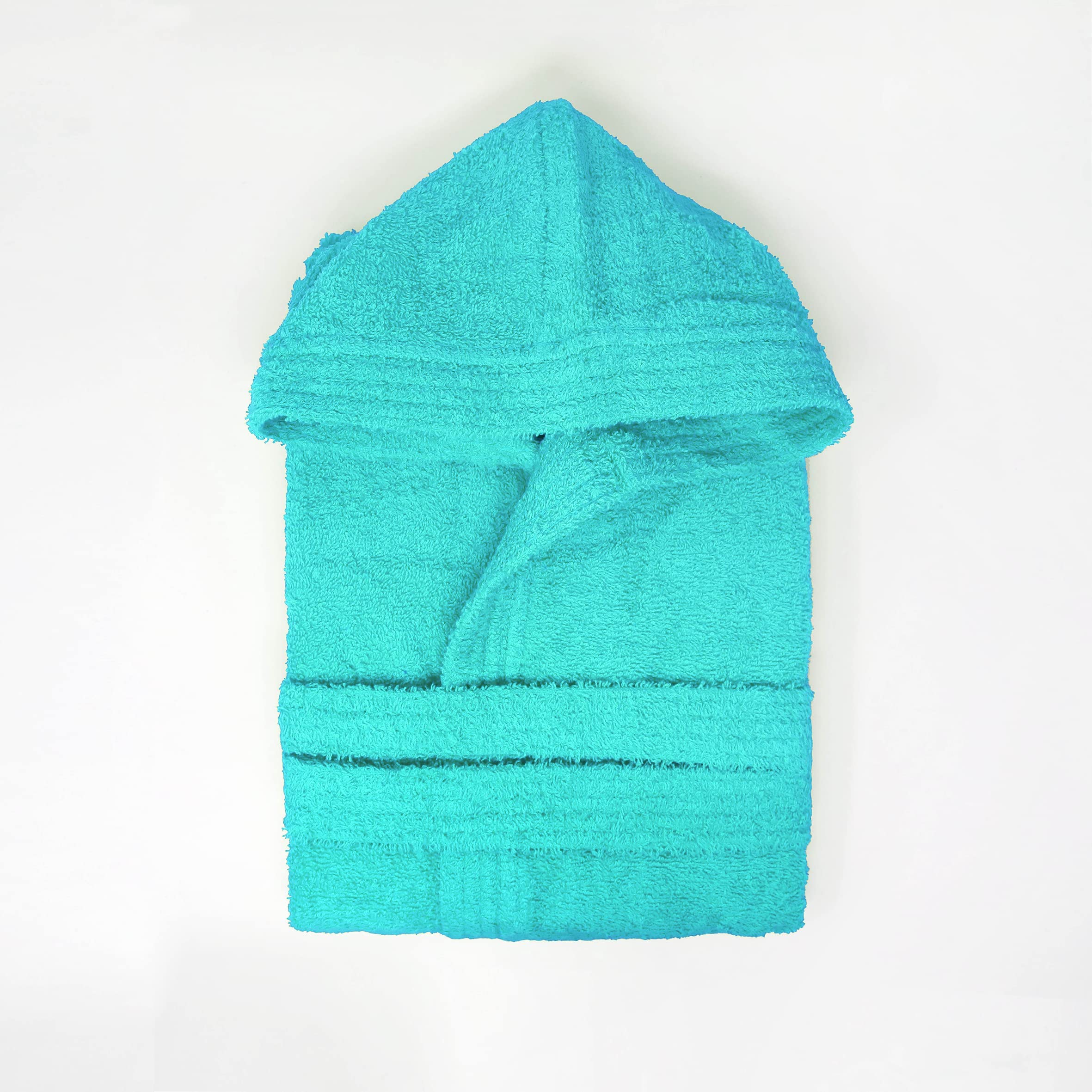 LEBENGOOD - Szlafrok dziecięcy unisex, 100% bawełna OEKO-TEX®, 400 g/m² frotte, kaptur, pasek, 2 kieszenie