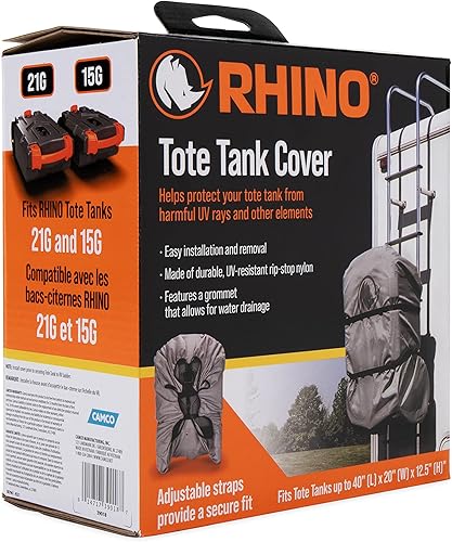 Miniatura 57 de Camco Rhino RV Tote Tank - Kit de accesorios para tanque portátil, incluye accesorios de tanque Rhino, incluye adaptador de remolque de acero