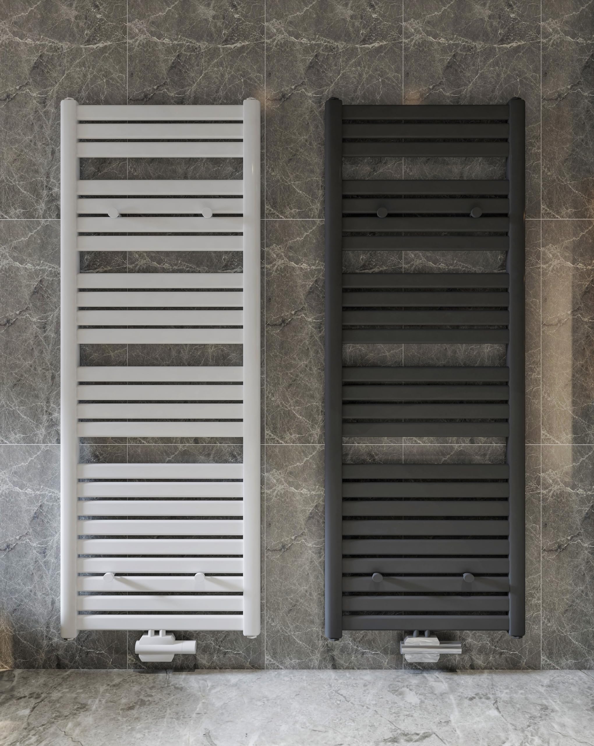 MC Heat - Radiador de baño (500 x 1600 mm, color antracita RAL 0716), para conexión central y lateral