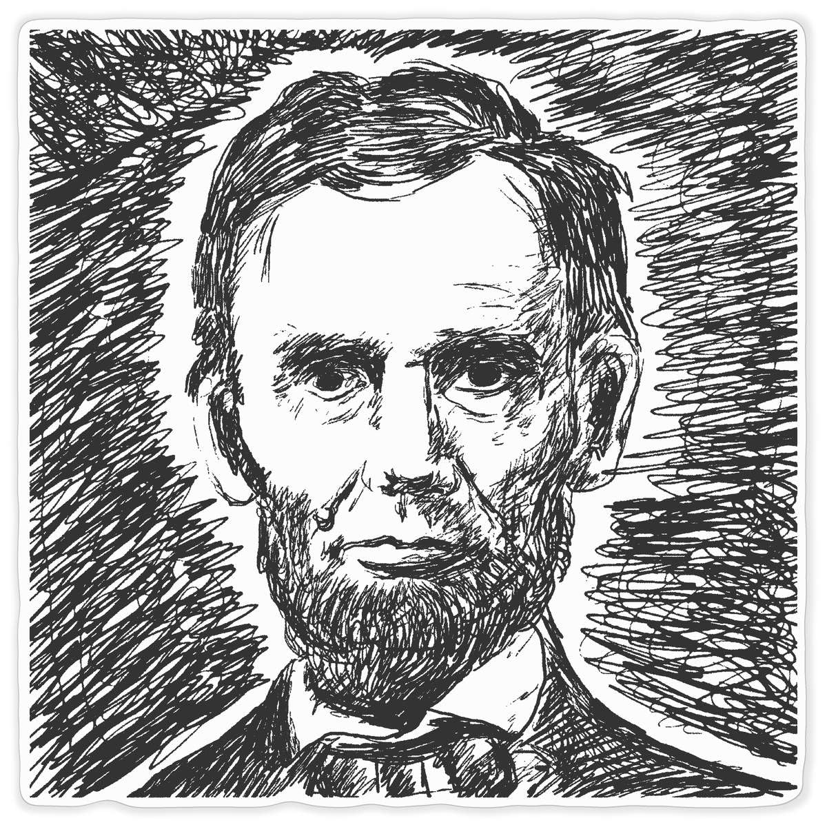 Azeeda 'Abraham Lincoln' White Premium Vinyl Decal Sticker – Waterproof, Durable & Easy to Apply - for Car Bumpers, Windows, Bins & More - XXL (720mm) (DW00153572)