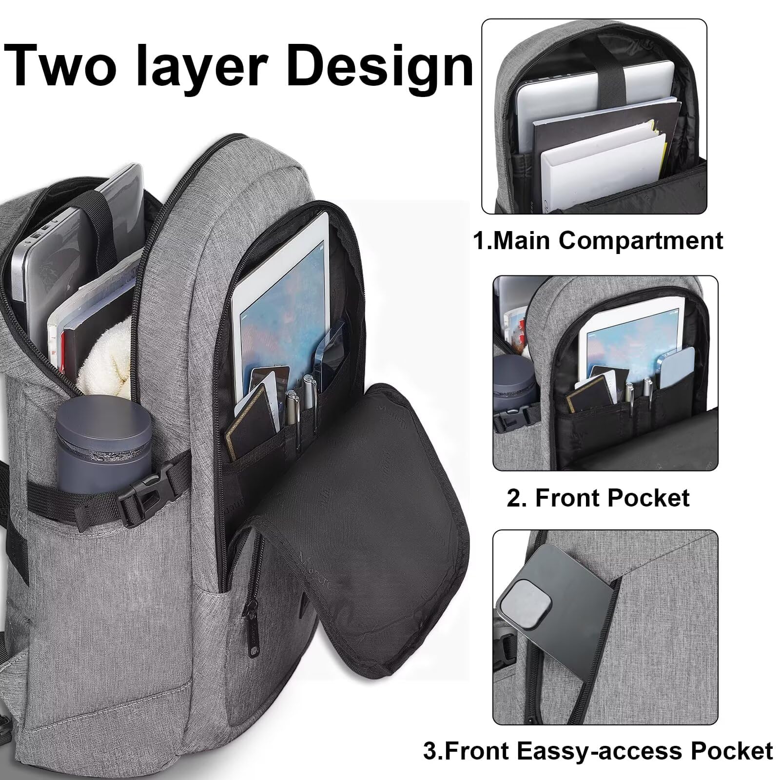 Amazon.com: Mancro Laptop Backpack for Travel, 15.6 Inch Travel Laptop  Backpack : Electronics