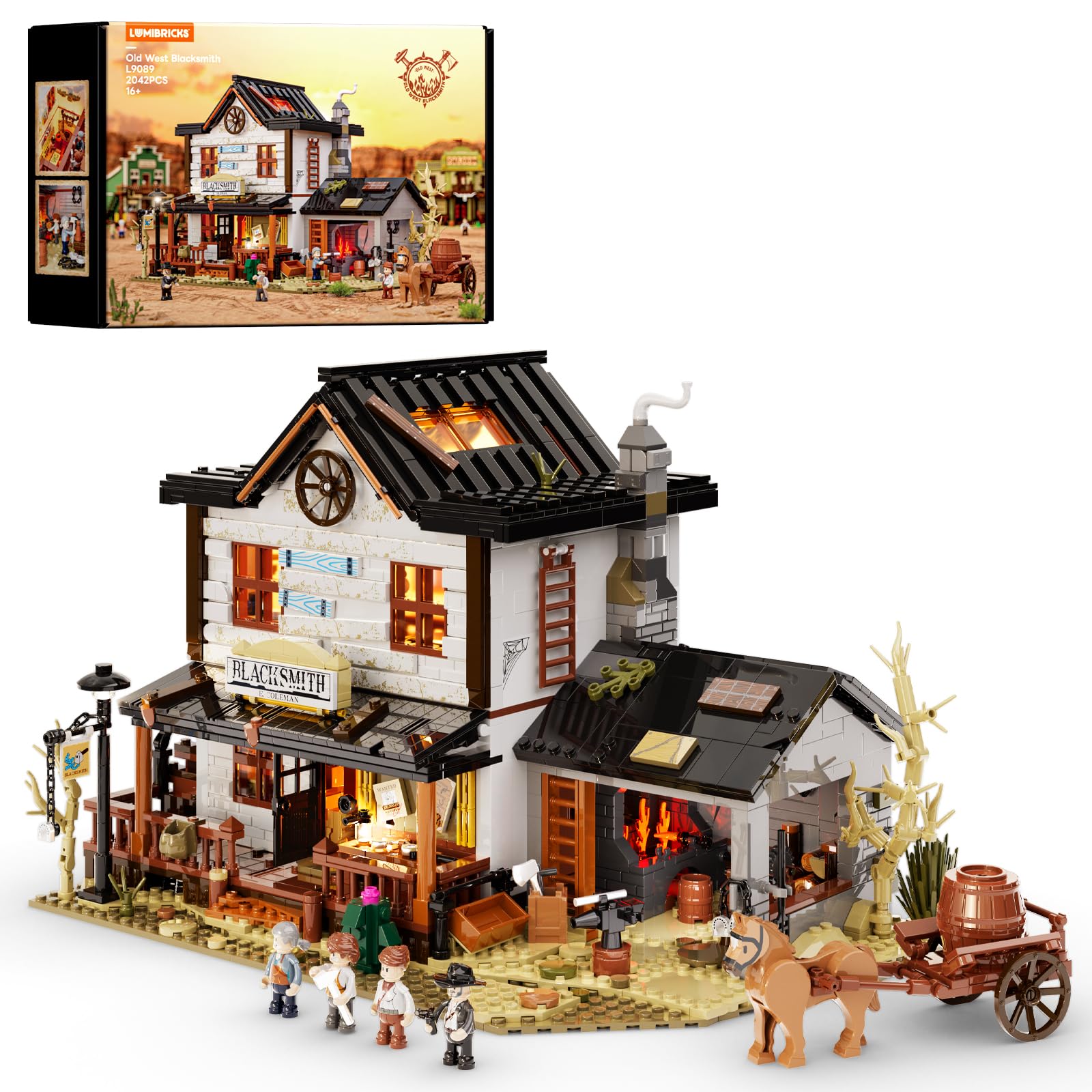 LUMiRiSE グッズセット Amazon.com: Lumibricks Wild West Blacksmith Lighting Building