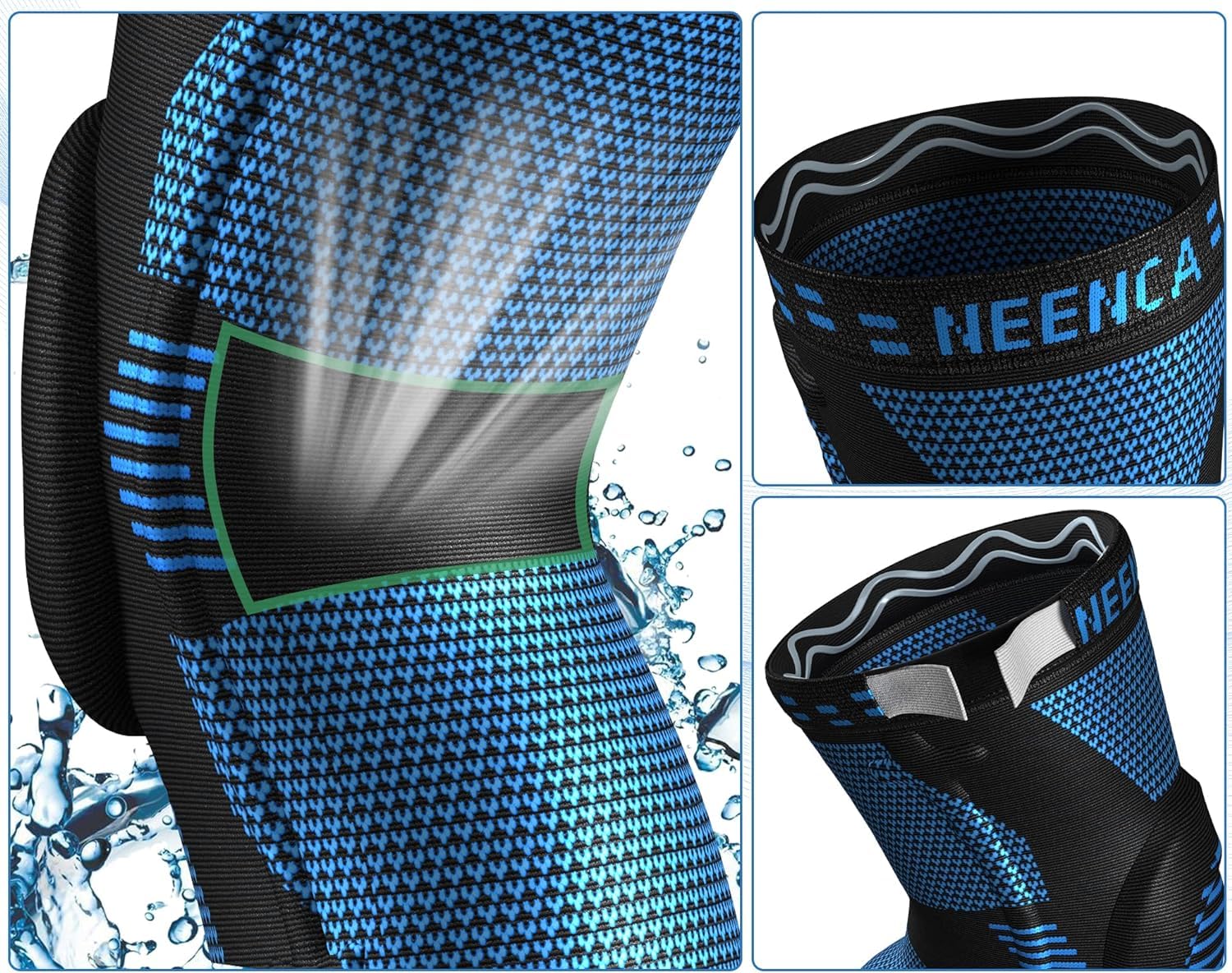 NEENCA Kniestütze, Komprimierte Kniebandage mit Patella Gel Pads & Feder Seitenstabilisatoren, Medizinischer Knieschützer für Laufen, Meniskusriss, Arthritis, Gelenkschmerzlinderung, ACL, Erholung