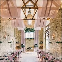Vista 54 de Ivory Ceiling Drapes 6 Panels 5ftx10ft Wedding Arch Draping Fabric Chiffon Wedding Drapes Curtain Decorations with Rod Pocket