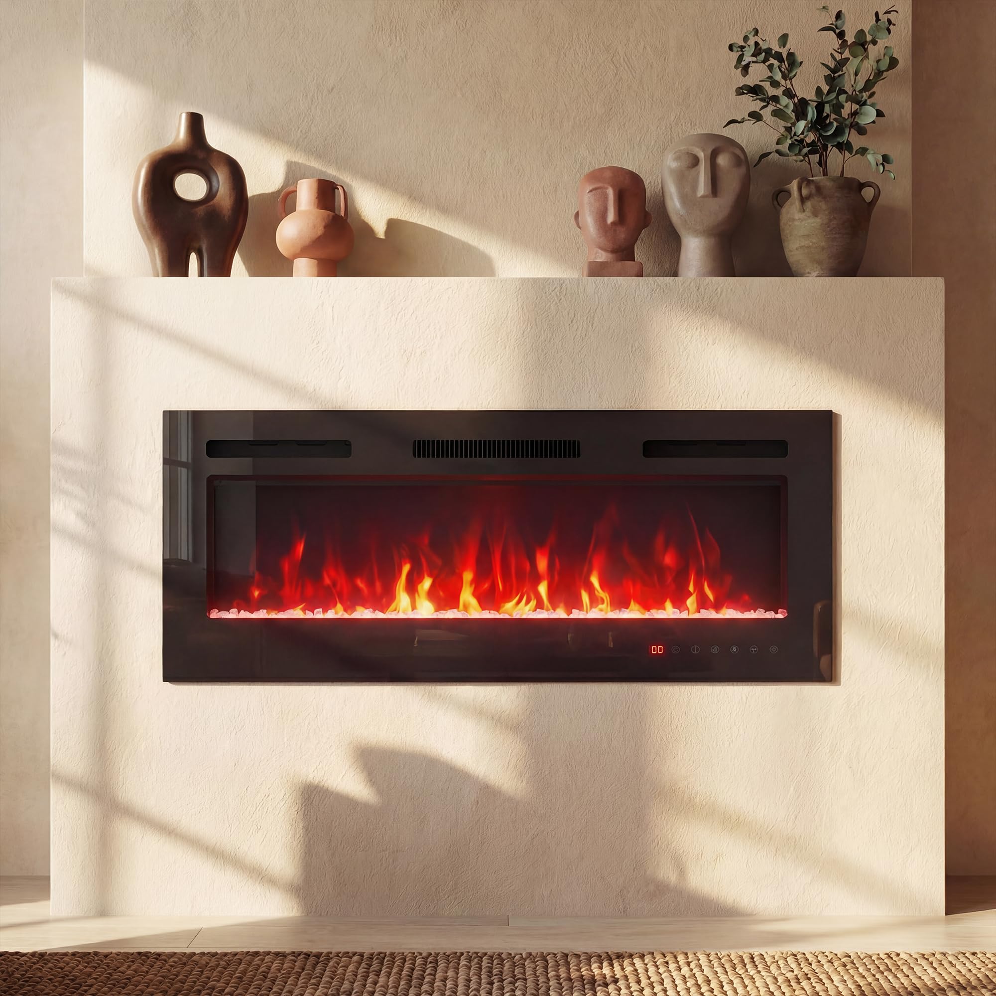 Camino Elettrico 42" con Cristalli 106,5 cm Nero