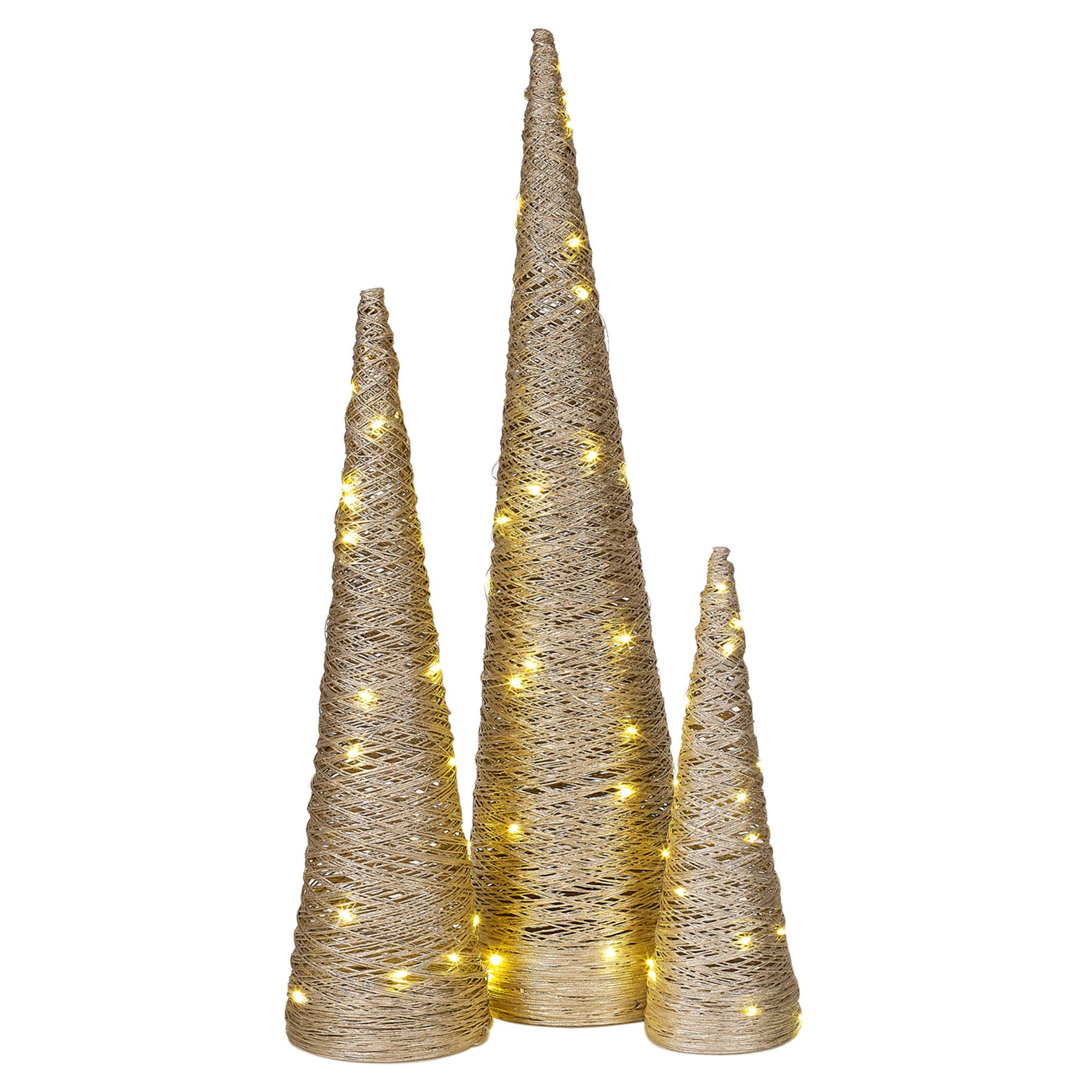 URBNLIVING - Set di 5 decorazioni natalizie con luci a LED, a forma di