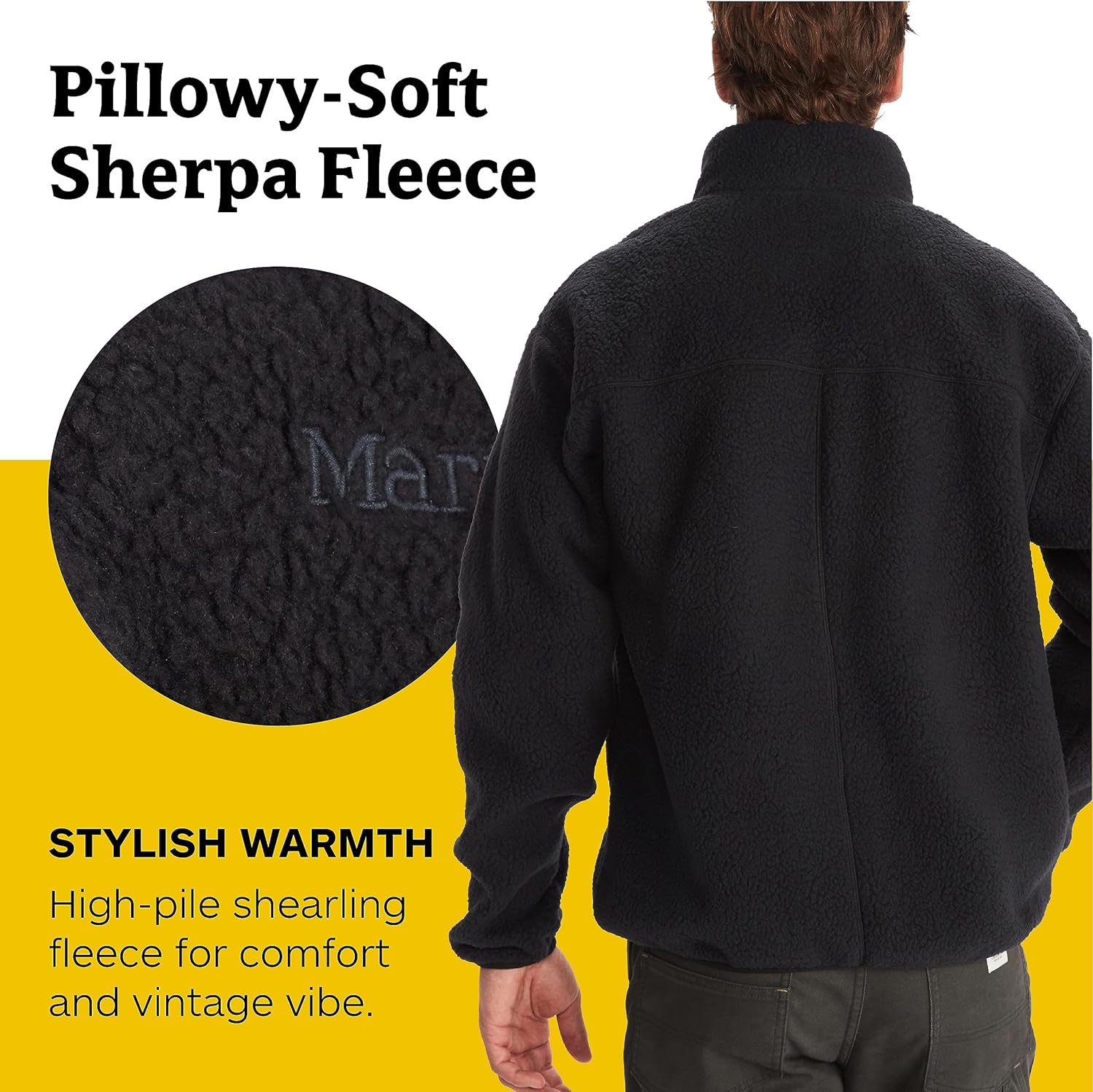 MARMOT Men's Aros 1/2 Zip Jacket - Sherpa Fleece with Retro Style - Image 4