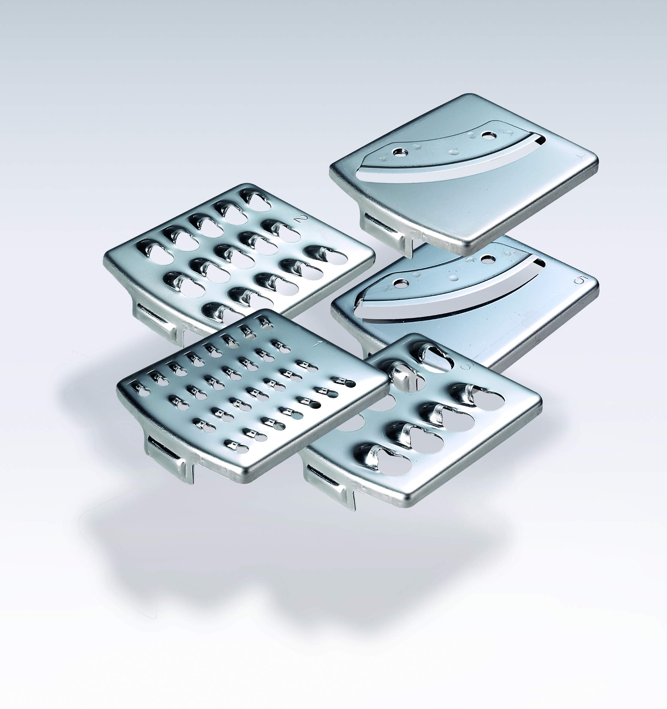bamix Accessoire SliceSy pour tous les mixeurs plongeants bamix à partir de 180 W, Avec 5 lames, mélangeur à main polyvalent pour couper, moudre et hacher, Rouge