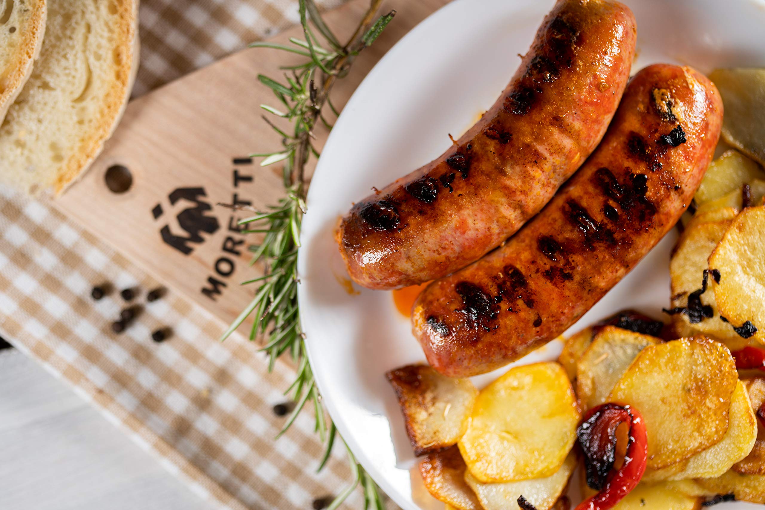 Moretti® Salsiccia Fresca Da Cuocere | Con Peperoncino Calabrese Piccante | 1,5Kg - 3kg Sottovuoto | In Omaggio Salsa KEYA | Ketchup alla Nduja di Spilinga | (3kg Piccante)
