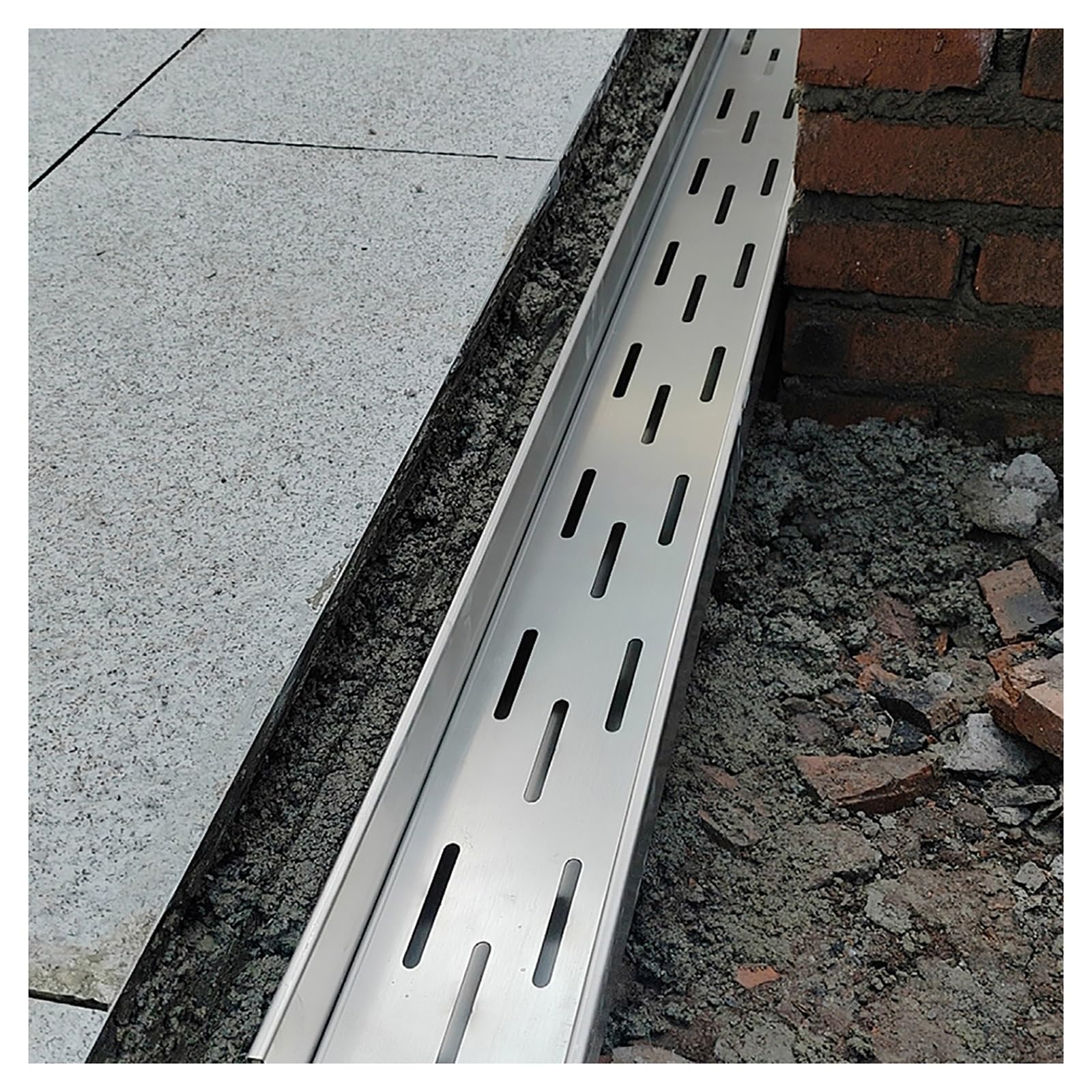GLDYTVF Outdoor Narrow Drainage Channel Cover Durable Grate with Removable Filter Linear Drainage System for Garden and Yard (H6.5*W15CM/H2.36*W5.91IN)