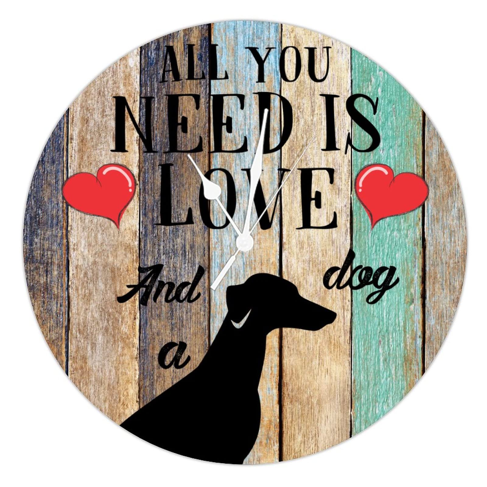 Horloge murale en bois cadeau idéal maîtres de chiens