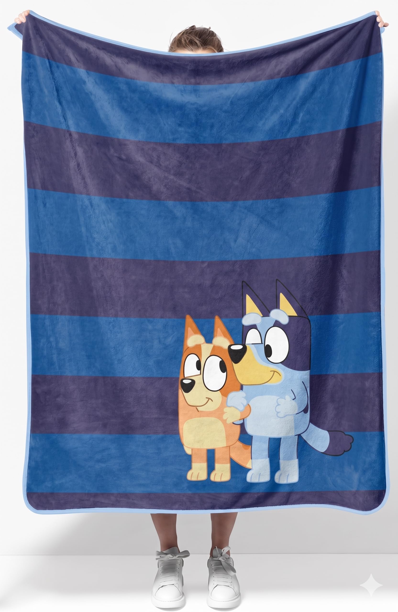 Jay Franco Bluey Super Soft Plush Blanket, Blue Character Design, 100% Polyester, 60 x 90 Inches, Cozy Kids Throw Blanket for Bed, Couch &amp; Travel