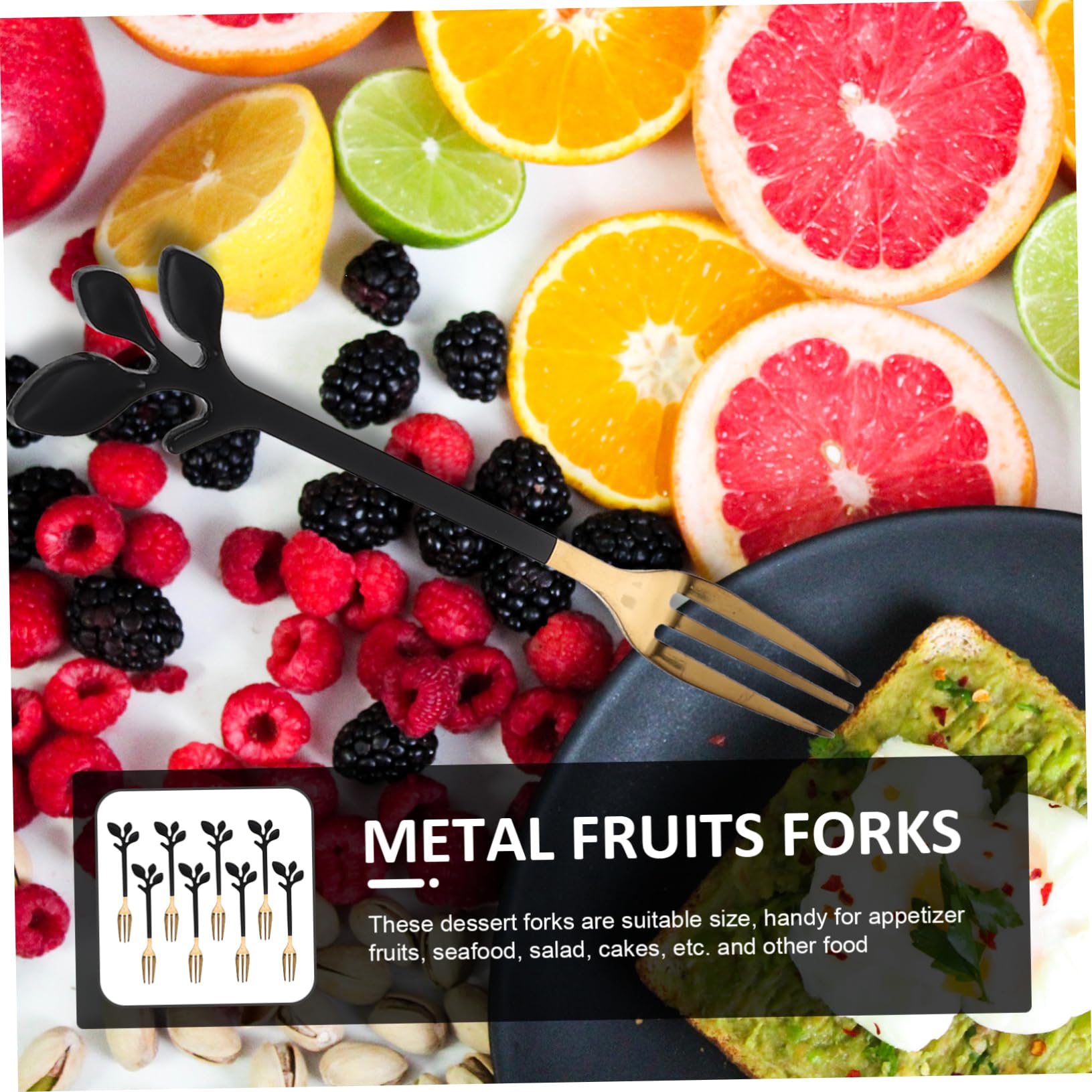 Amosfun Pz forchetta da frutta in acciaio inox forchetta foglia antipasto forchette da degustazione domestiche forchette dolce forchettine dolce per snack piccole