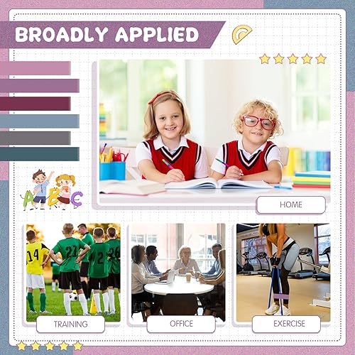 Miniatura 19 de Berlune 24 bandas para sillas de aula, bandas para sillas y escritorios, para TDAH, autismo, herramientas de rebote flexible para aula