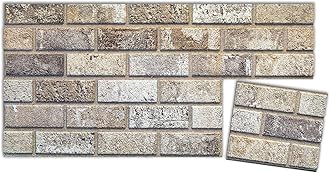 IZODEKOR 3D Brick Effect Wall Panels - Faux Brick Paneling for Living Room, Kitchen, Bathroom and More | Beige Dream - (10" x 10") Sample