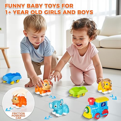 Miniatura 6 de Juego de tren para niños pequeños con vapor, música y luces - Juguete de tren eléctrico para niños con accesorios de pistas, incluye 3 animales