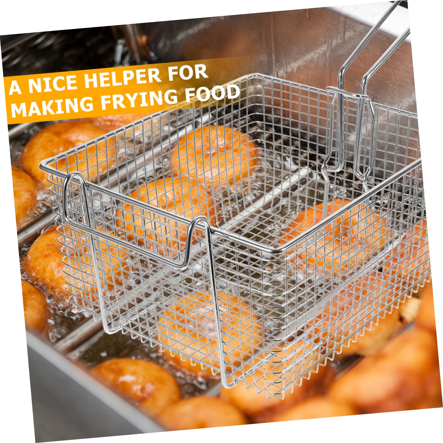Cestello per Frittura in Acciaio Inox con Manico Antiscivolo