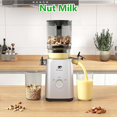 Miniatura 4 de Exprimidor de prensa en frío T34, máquinas exprimidoras  Conducto de alimentación grande de 5.3 pulgadas para frutas y verduras enteras, potente