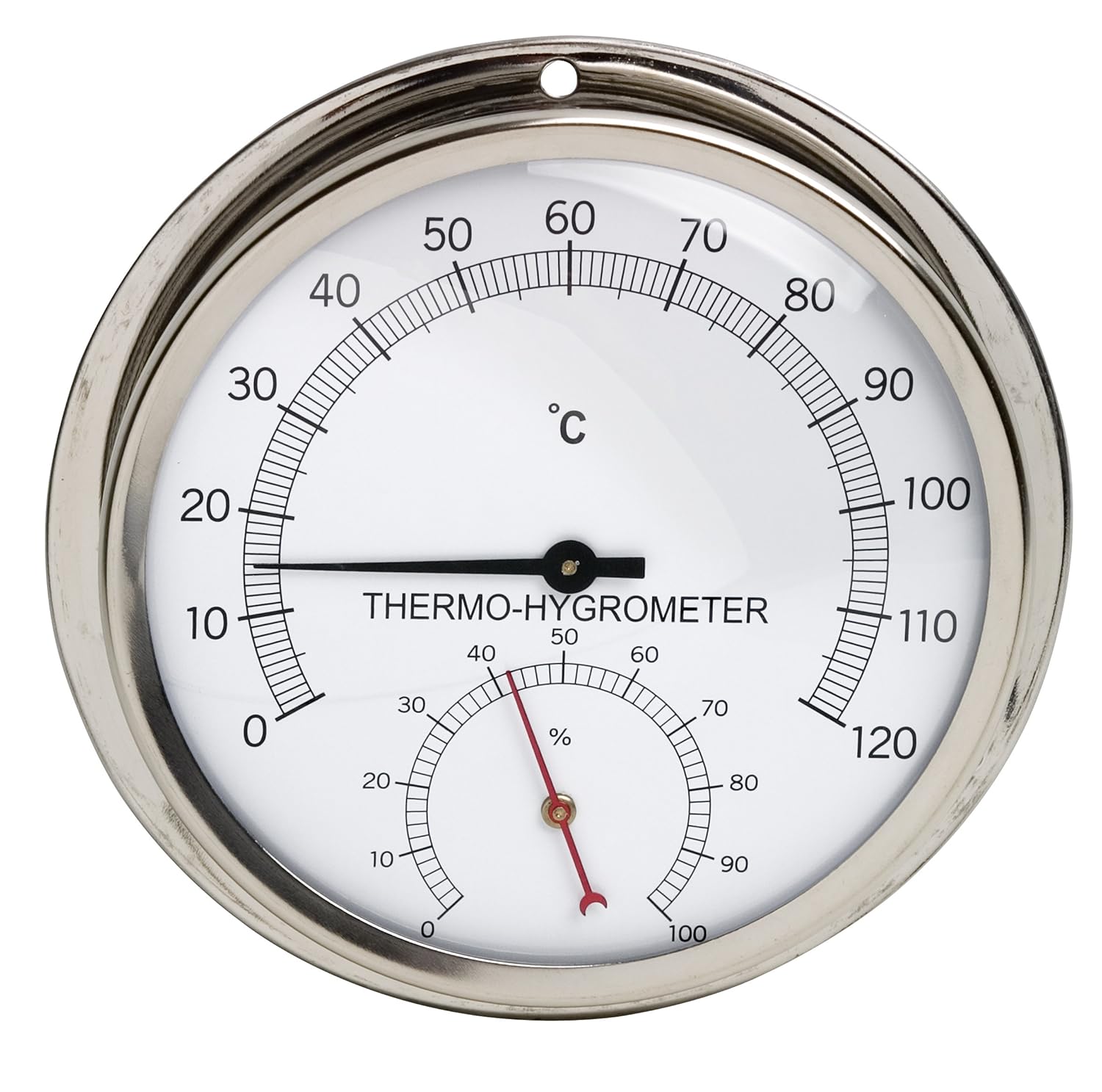 SP Bel-Art, H-B DURAC Thermometer-Hygrometer; 0/120C, 0/100 Percent Humidity Range, Stainless Steel (B61505-0000)