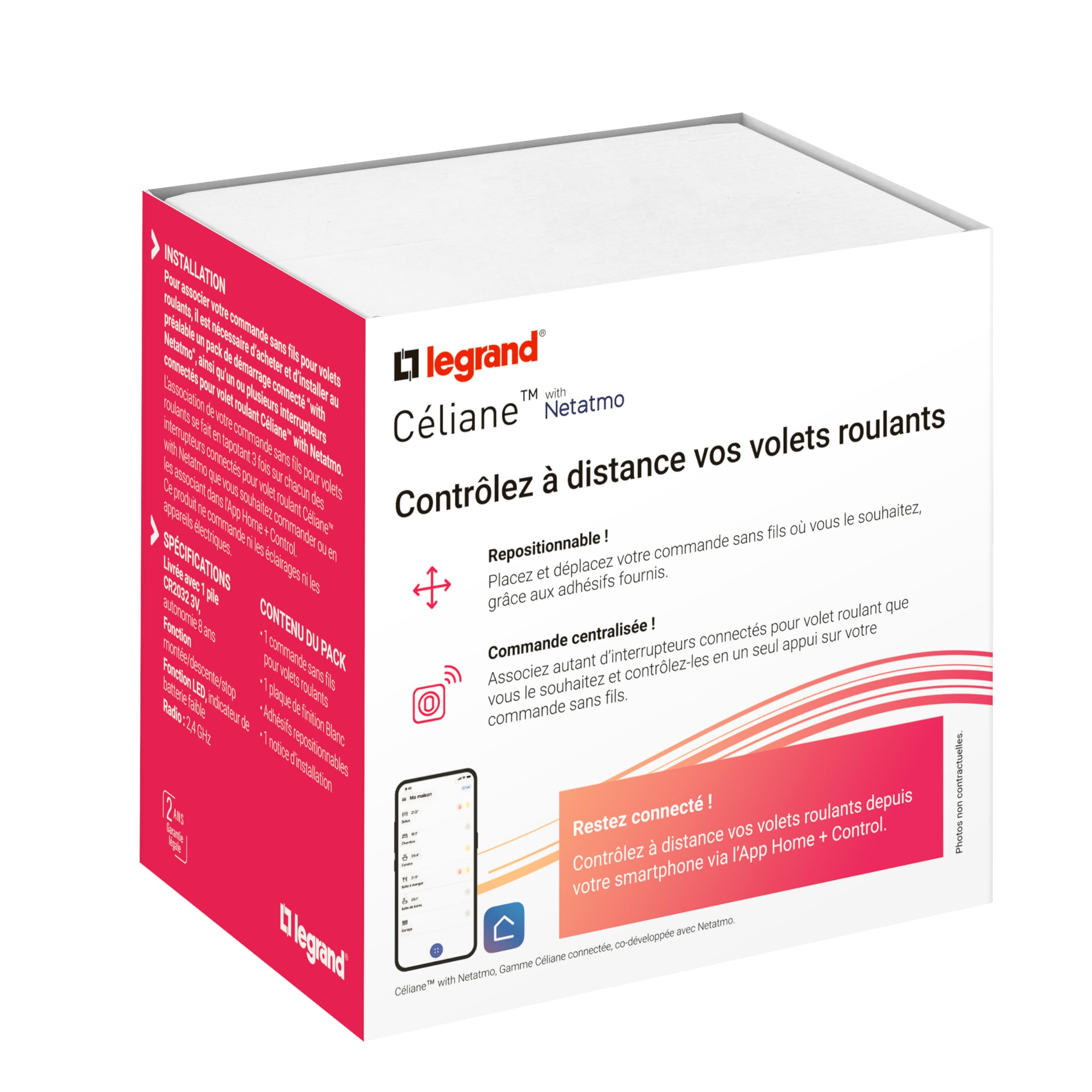 LEGRAND - Commande sans Fils Volets Roulants Céliane with Netatmo - Blanc