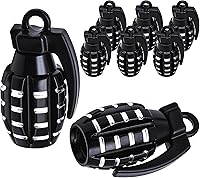 Vista 27 de 6 piezas tapas de válvula de neumático, cubiertas universales de válvula de neumático de aleación de aluminio para automóviles, camiones, SUV, Negro