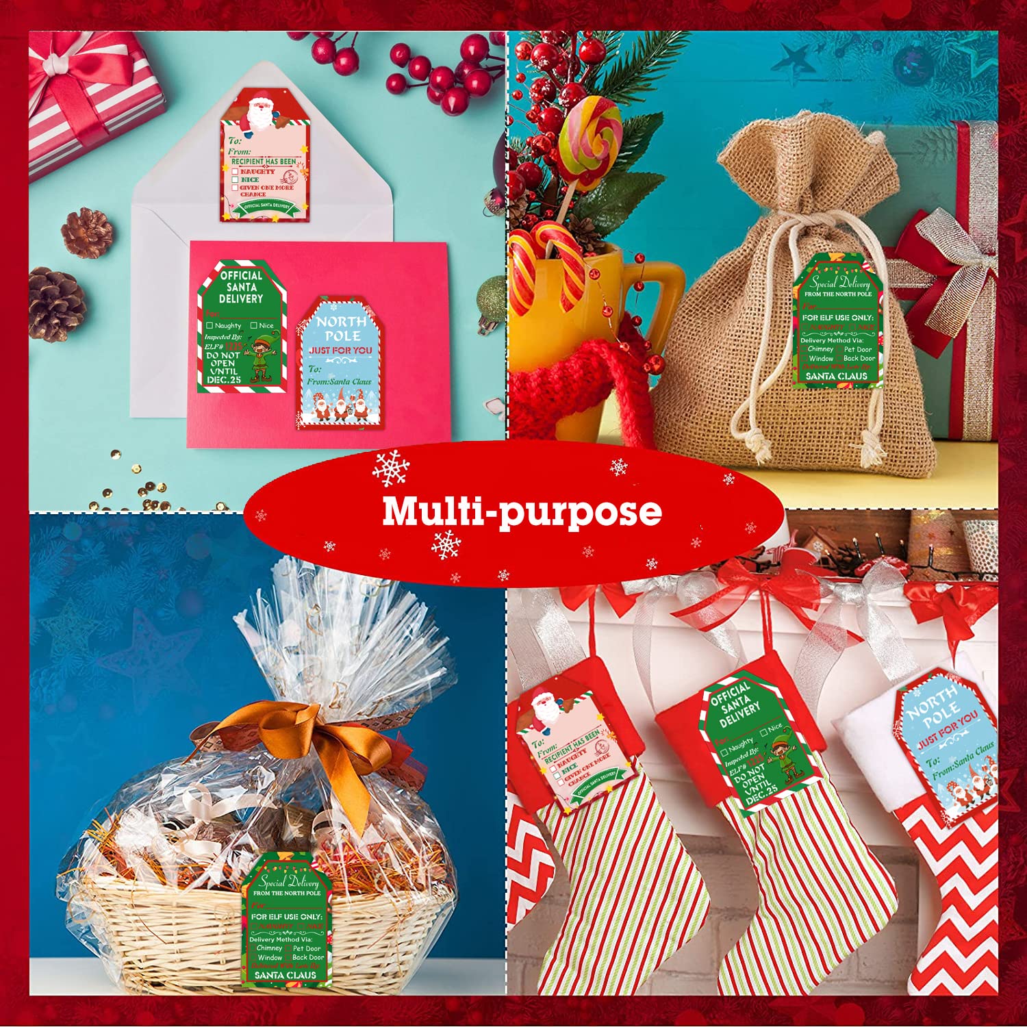 Etiquetas Adhivas Para Regalo De Navidad, 250 Unidad, Decoración