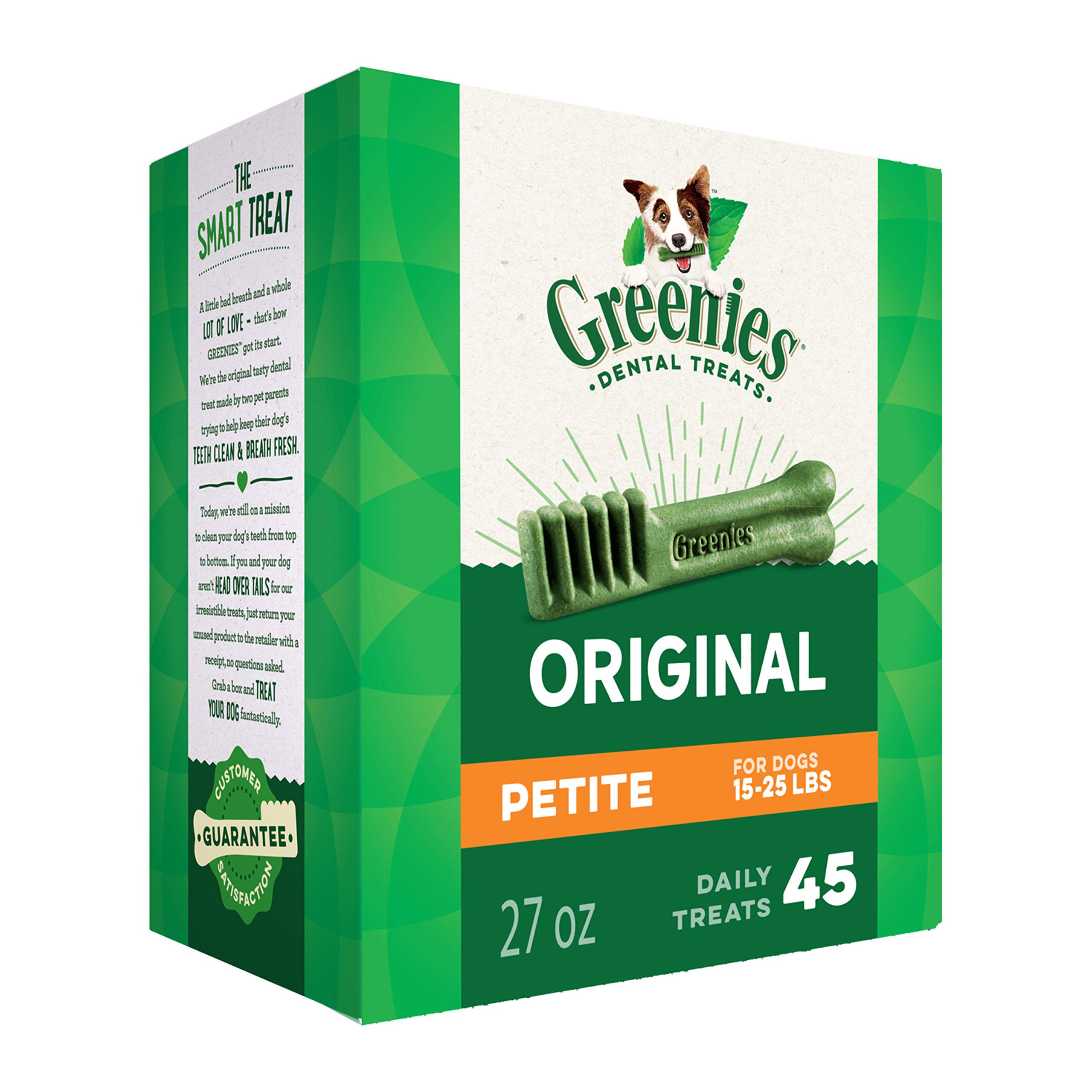 Photo 1 of GREENIES Dental Chews Petite Treats for Dogs - TREAT-PAK Package 27 oz. 45 Treats--- best by 23aug2023