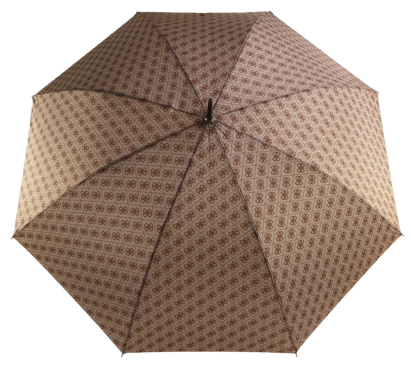 GUESS paraguas Regular Umbrella Coffee Logo marrón