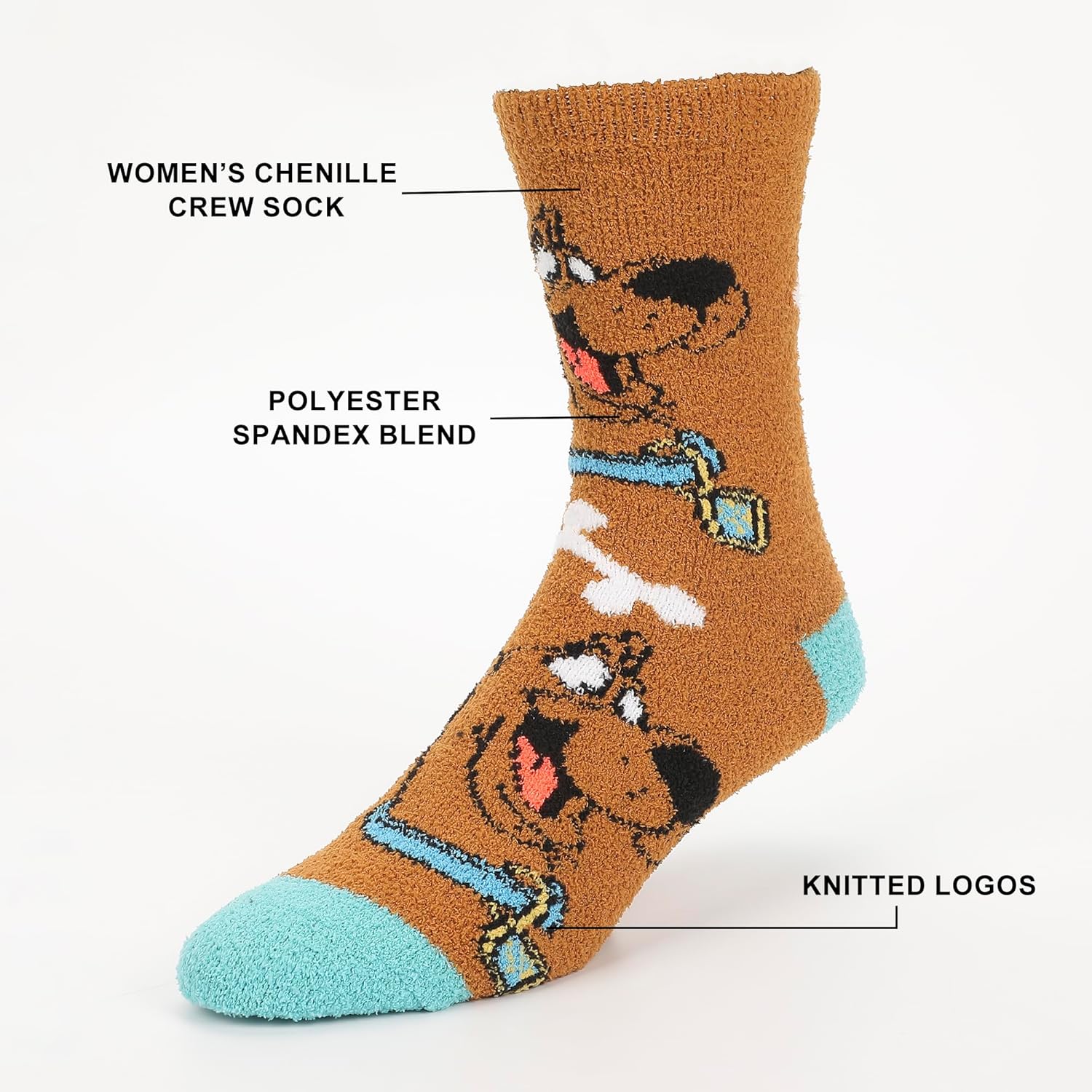 Bioworld Scooby Doo SD Womens Chenille Cozy Crew Socks - Image 3