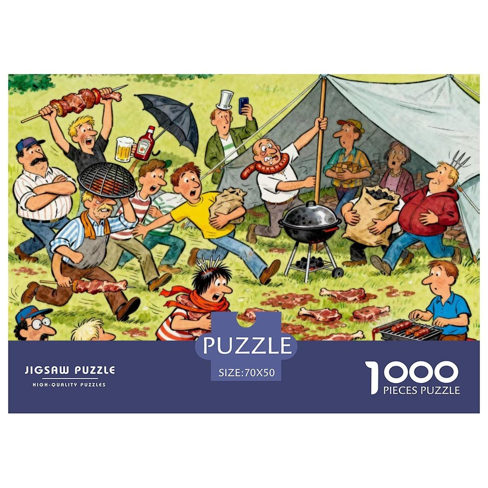 Outdoor Barbecue Wooden Jigsaw Puzzle Waterproof 1000 Piece Puzzles for Adults Impossible Educational Games