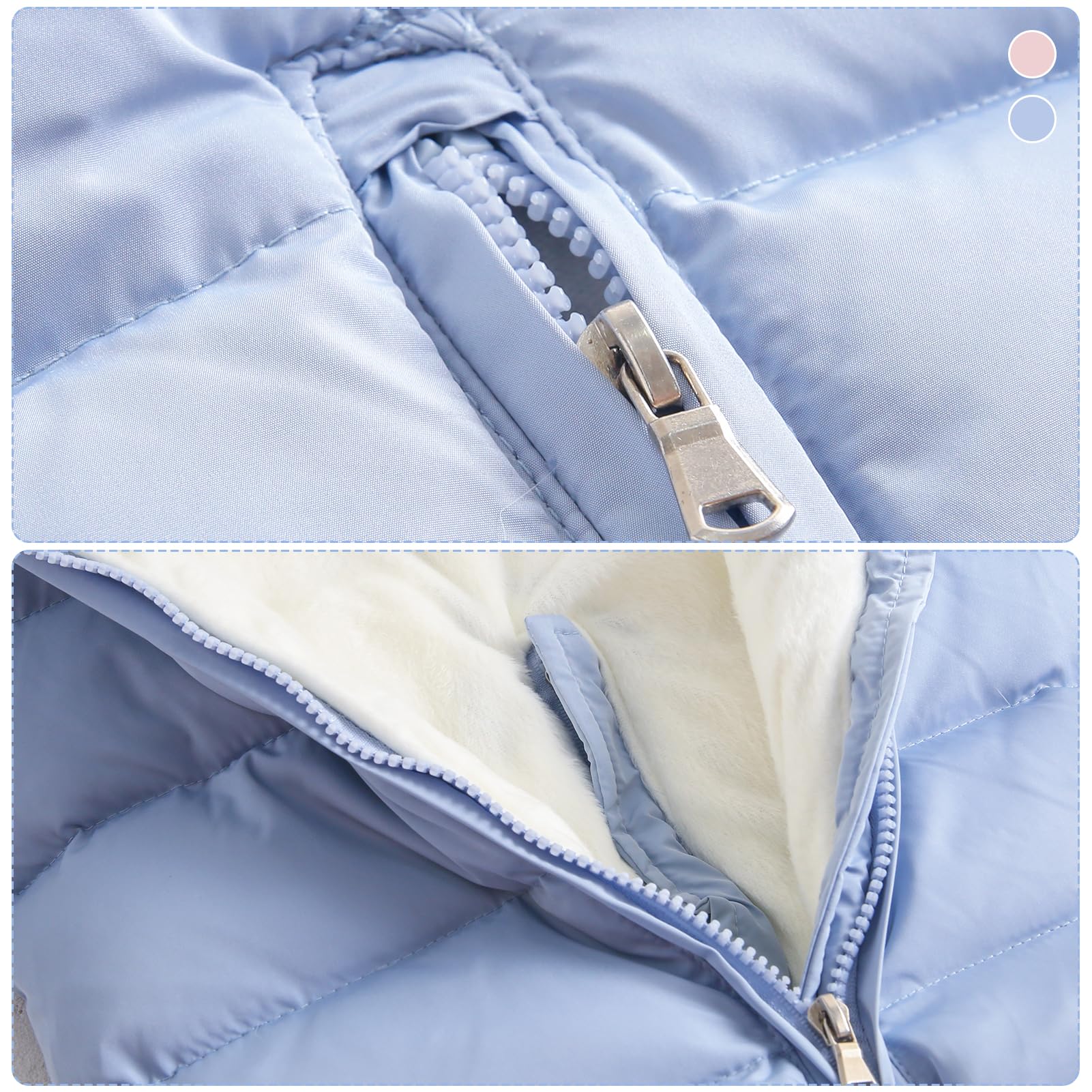 Baby Schneeanzug mit Fellkapuze Winter Mädchen Jumpsuit Fleecegefüttert Strampler Langarm Overall Jungen