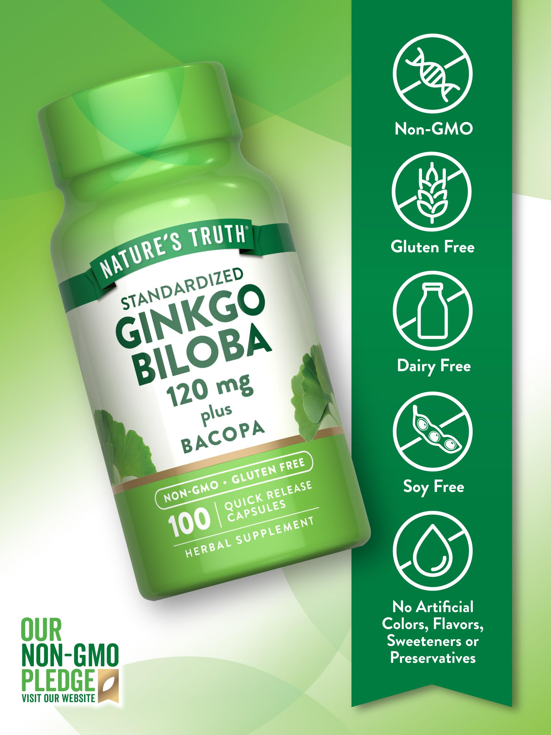 Nature's Truth Ginkgo Biloba 120mg | Plus Bacopa — Amazon image 3