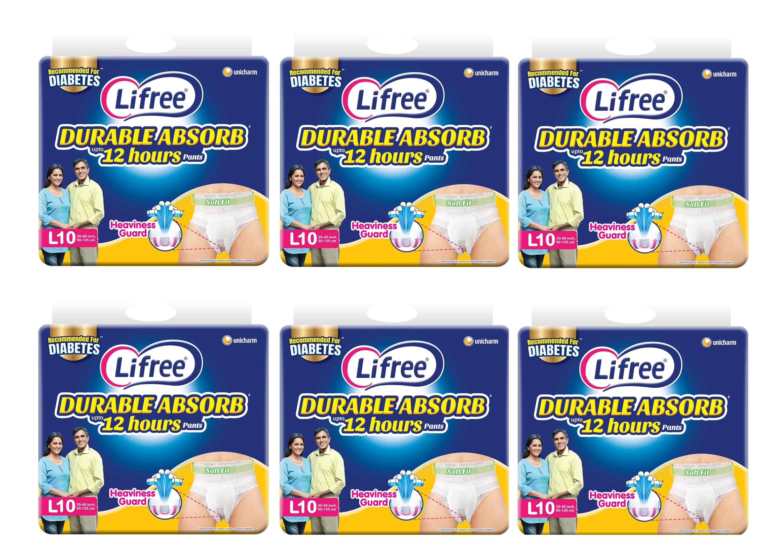 Compatible With Lifree Unisex Adult Extra Absorb Super Adult Diaper Pants | Large Size L | Waist (35-49 Inches) 90-125 CM | Upto 12 Hours Absorption | Prevents Leakage & Heaviness | With Quick Dry Sheet | 60 Count-image-6