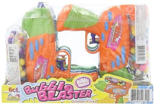 Kidsmania Bubble Blaster Pistola de chicle rellena de chicles, dispensador lleno de caramelos de 1.05 onzas (paquete de 6)
