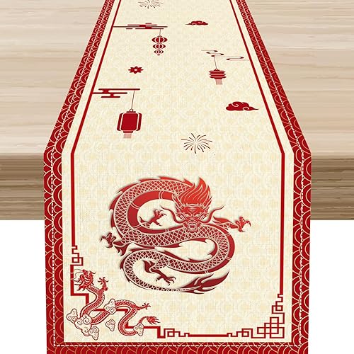 Miniatura 15 de Camino de mesa japonés, retro, tradicional, vintage, grúa, nubes, asiático, oriental, ondas, plantas, naturaleza, camino de mesa para el hogar,