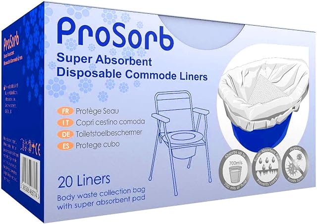 Pack of 20 Prosorb Super Absorbent Disposable Commode/Bed Pan Liners