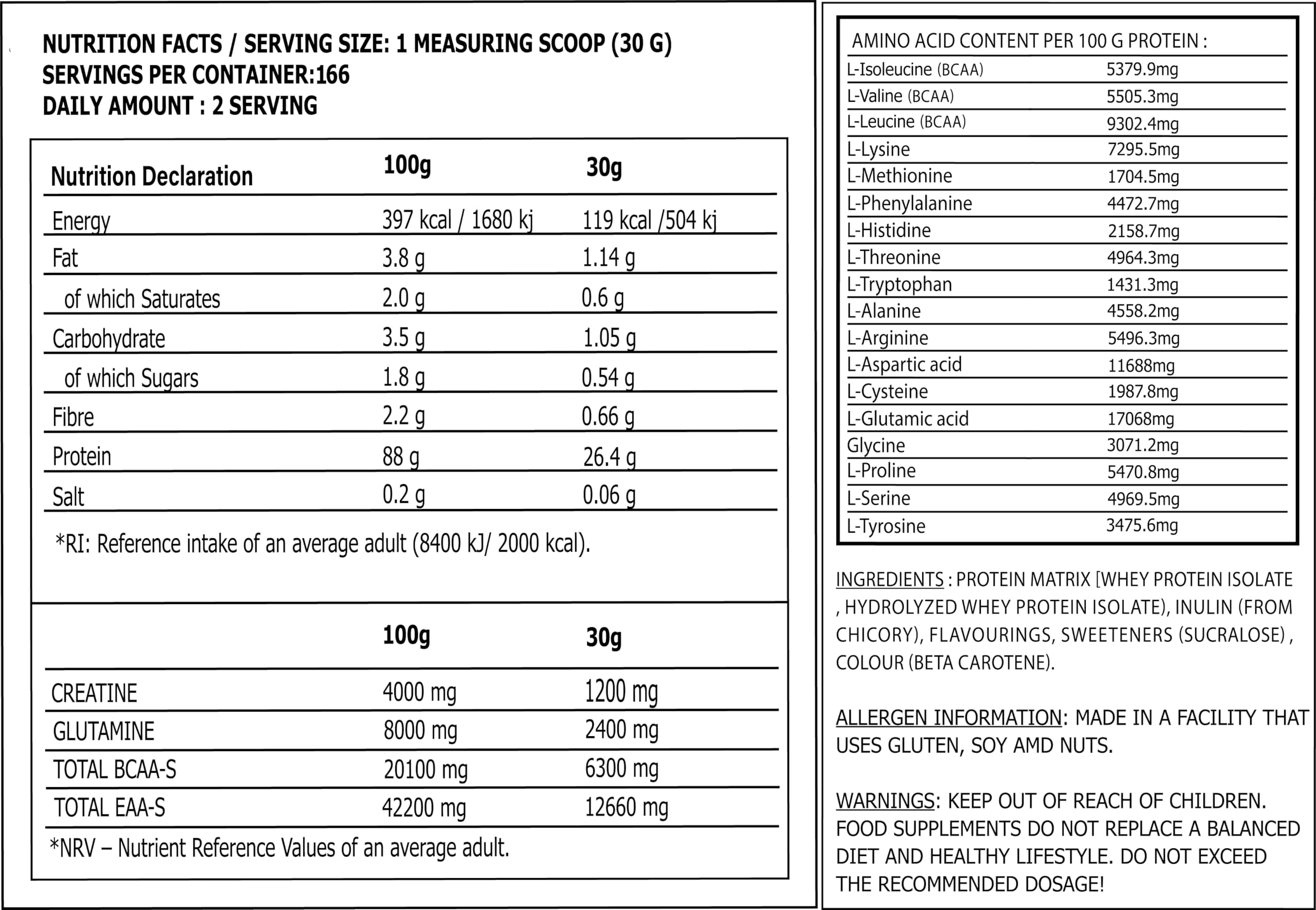 Isolate Whey Protein – 5K / 2K – Fast Absorption & Muscle Recovery (2000g, Schokolade)